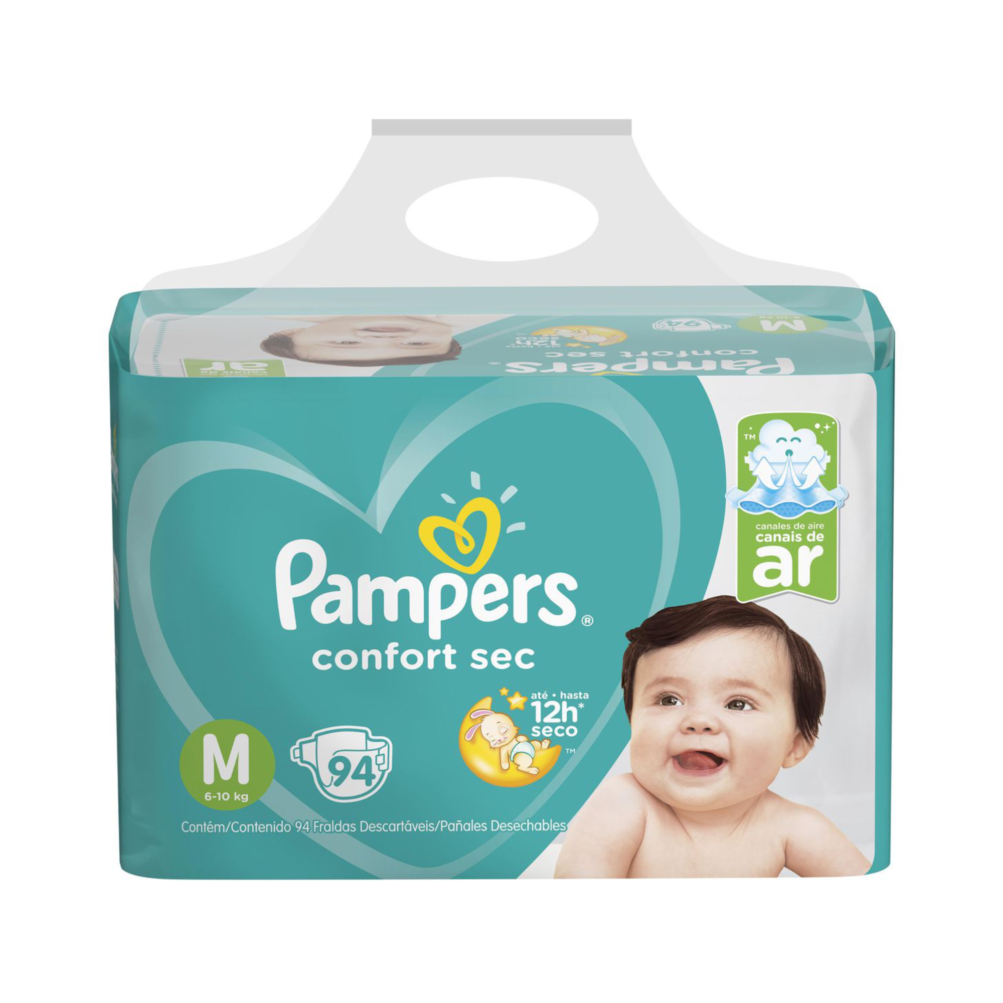 FRALDA PAMPERS CONFORT SEC, M 94 FRALDAS PACOTE TOP