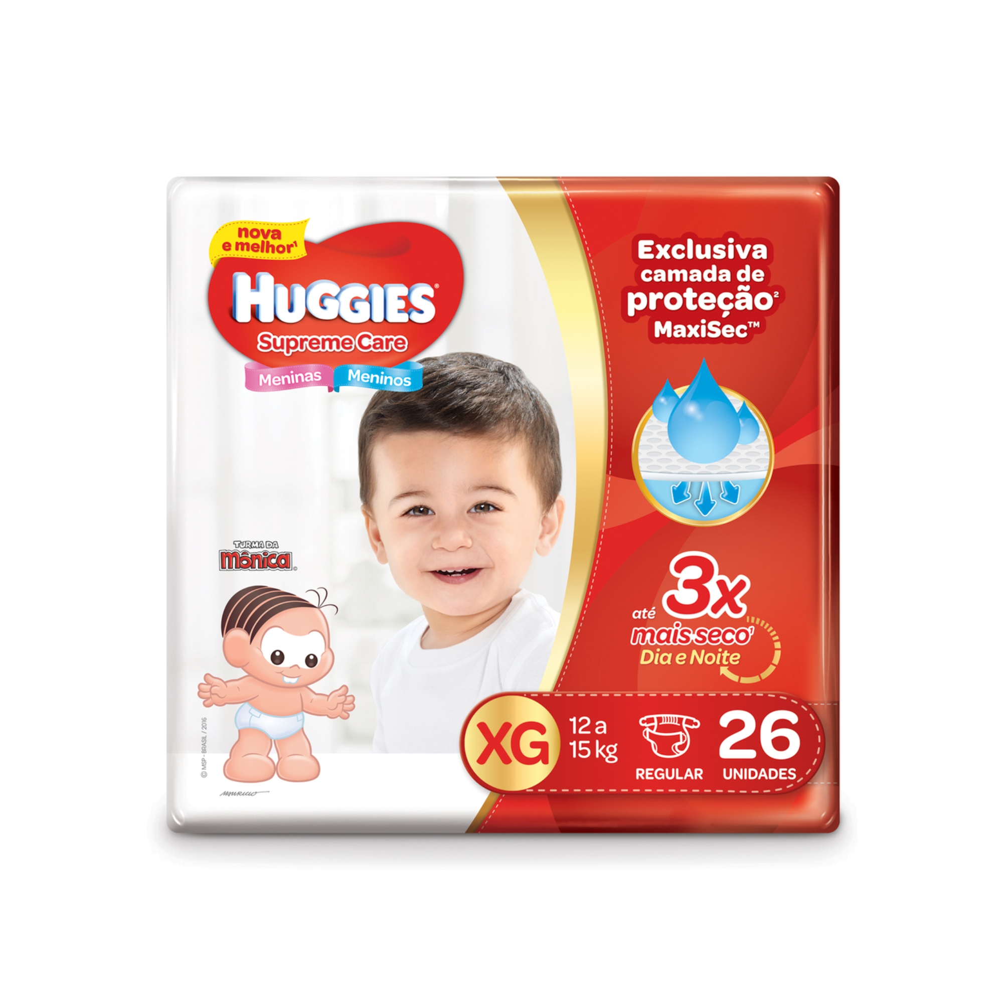 FRALDA HUGGIES SUPREME CARE, XG 26 FRALDAS PACOTE MEGA