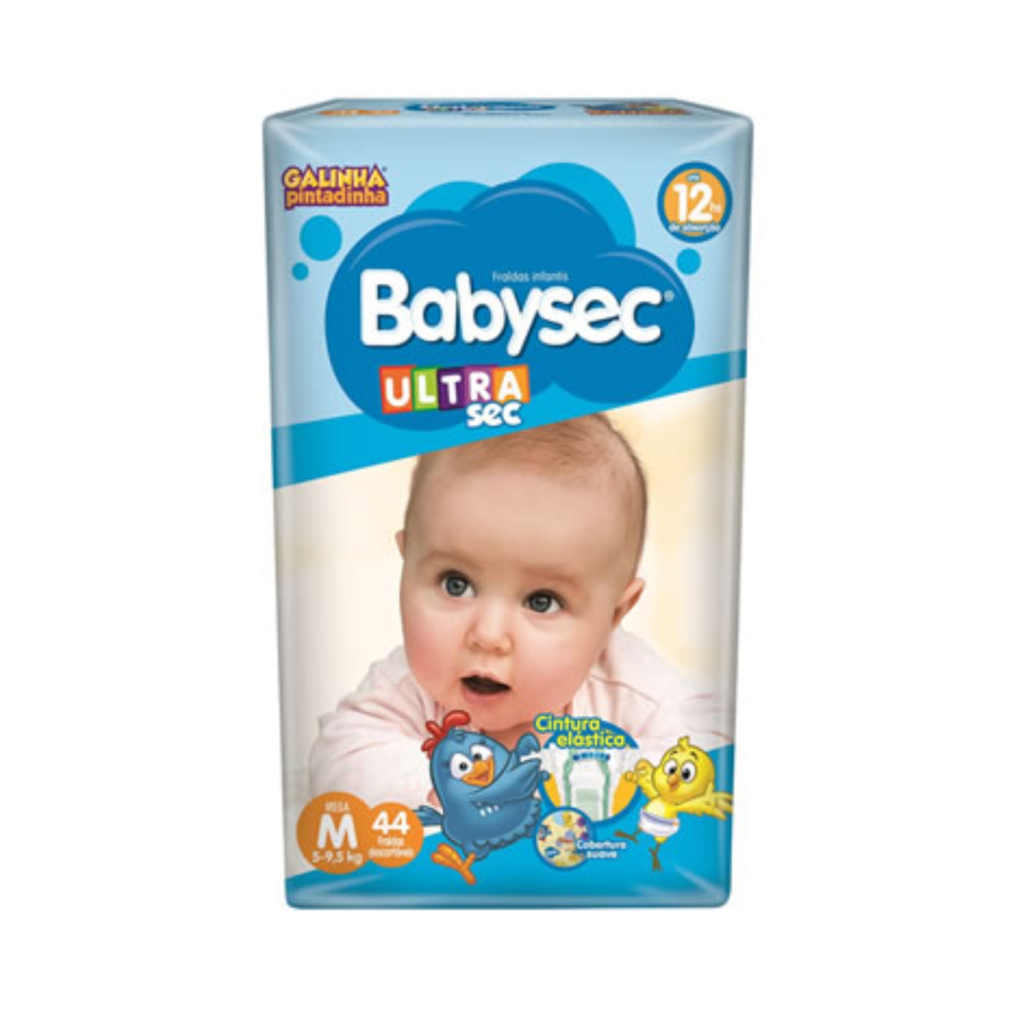 FRALDA BABYSEC ULTRASEC, M 44 FRALDAS PACOTE MEGA
