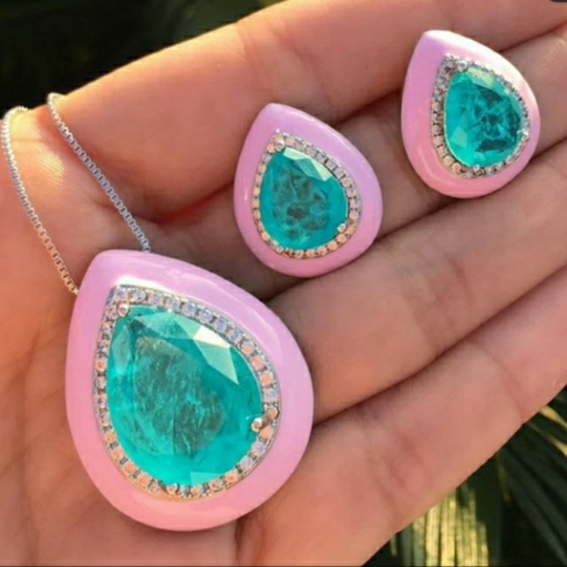 Conjunto Gota Resinada com Cristal Acqua e Microzircônias
