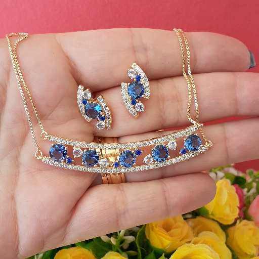Conjunto meio arco com cristal