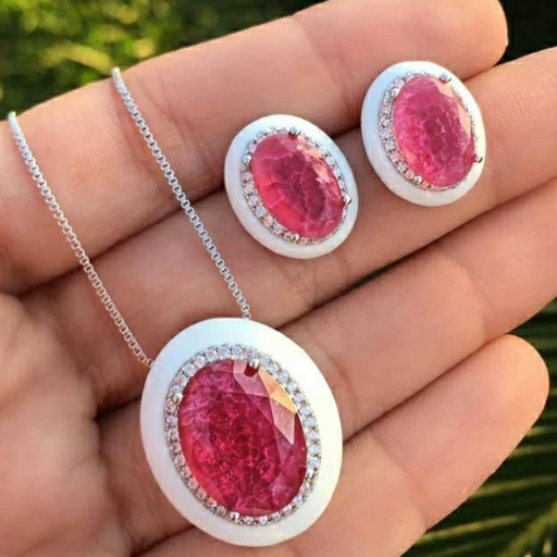 Conjunto Oval em Resina