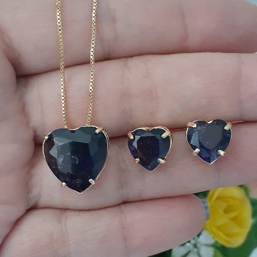 Conjunto Coração Cristal Fusion