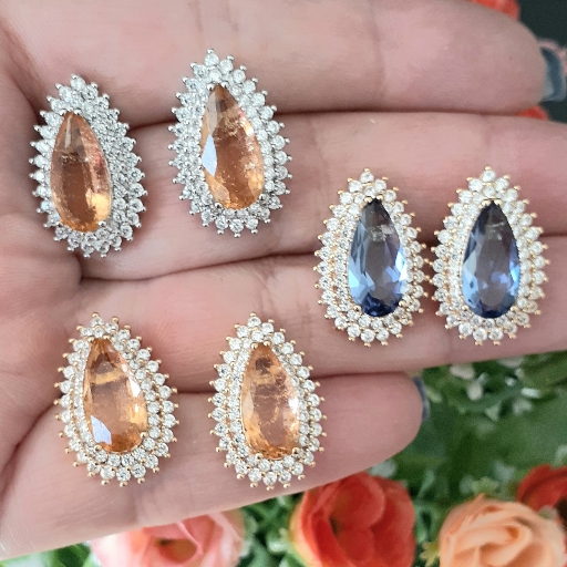 Brinco Gota Cristal e Microzircônias