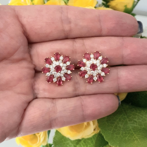 Brinco Flor Rosa