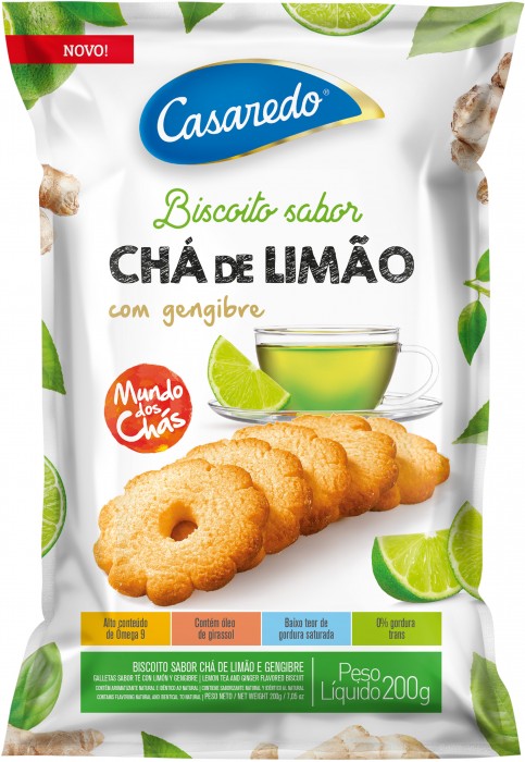 BISCOITO SABOR CHÁ DE LIMÃO COM GENGIBRE 200G