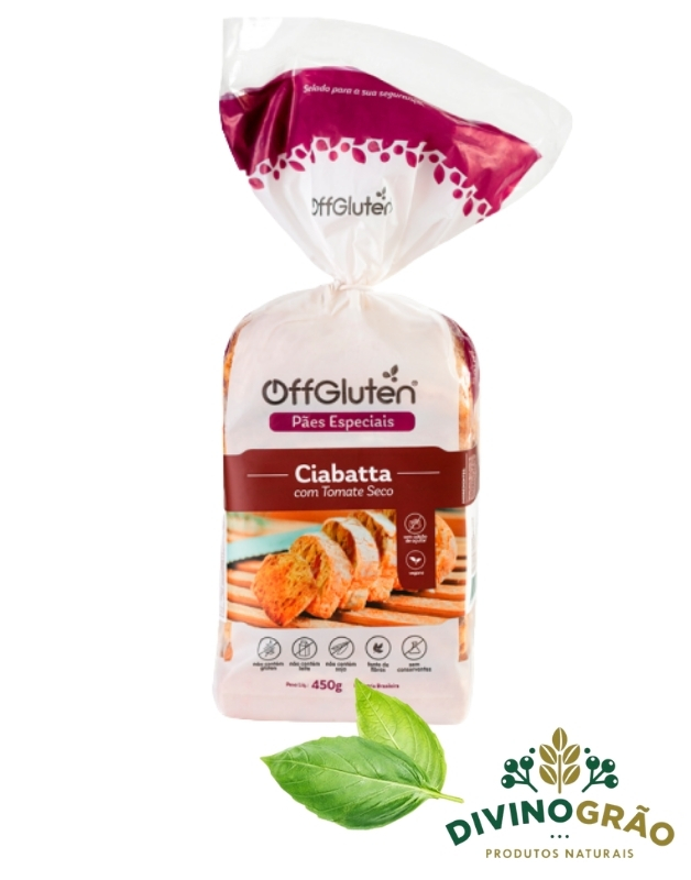 CIABATTA COM TOMATE SECO 450G OFFGLUTEN 🍞🍴