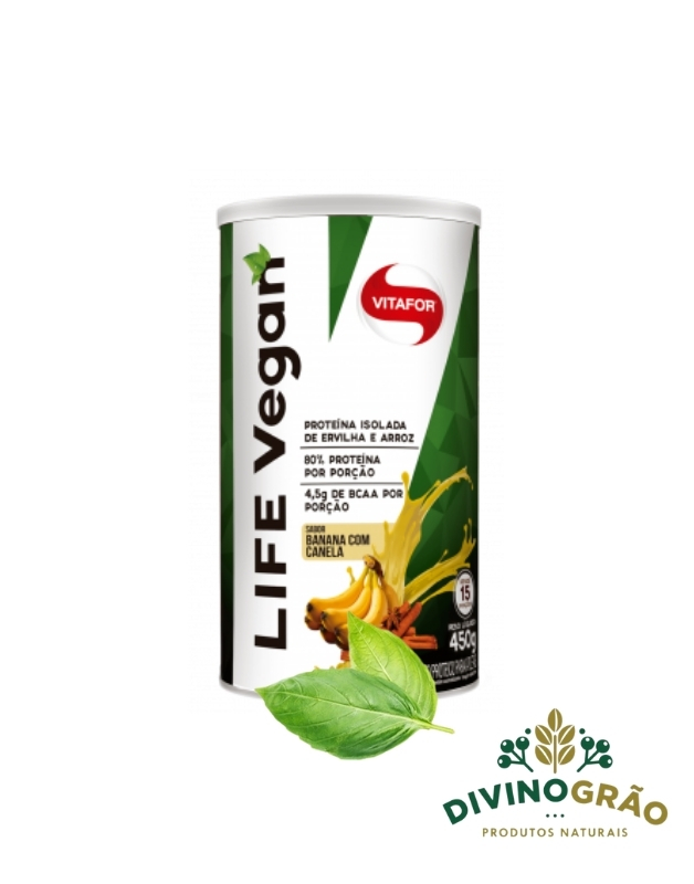 PROTEINA VEGANA SABOR BANANA COM CANELA VITAFOR 450G 🏋️♂️🏋️♂️