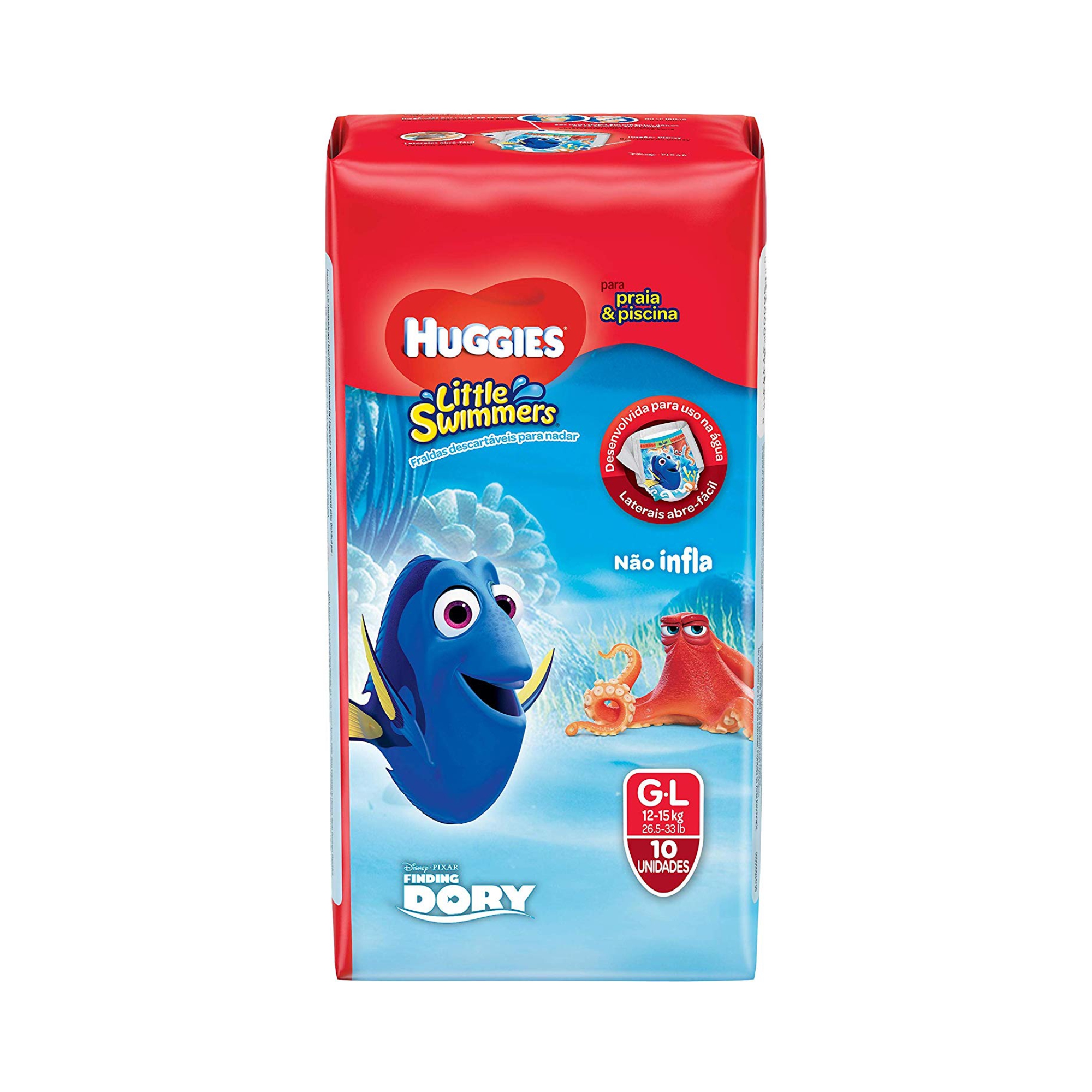 FRALDA PARA PISCINA HUGGIES LITTLE SWIMMERS, G.L 10 FRALDAS A PROVA D'ÁGUA
