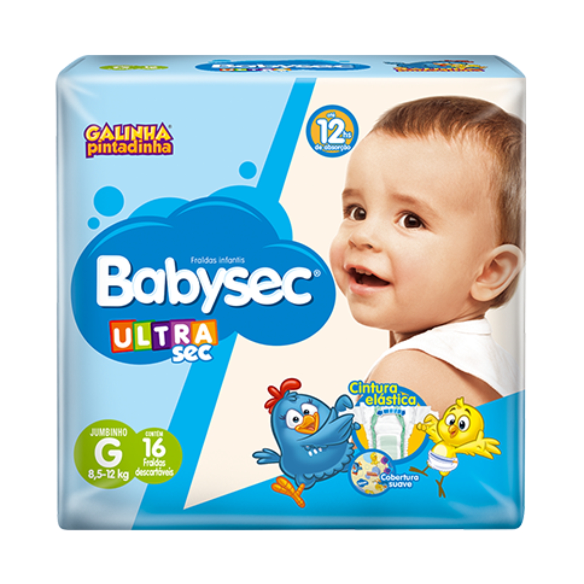 FRALDA BABYSEC ULTRASEC, G 16 FRALDAS PACOTE JUMBINHO