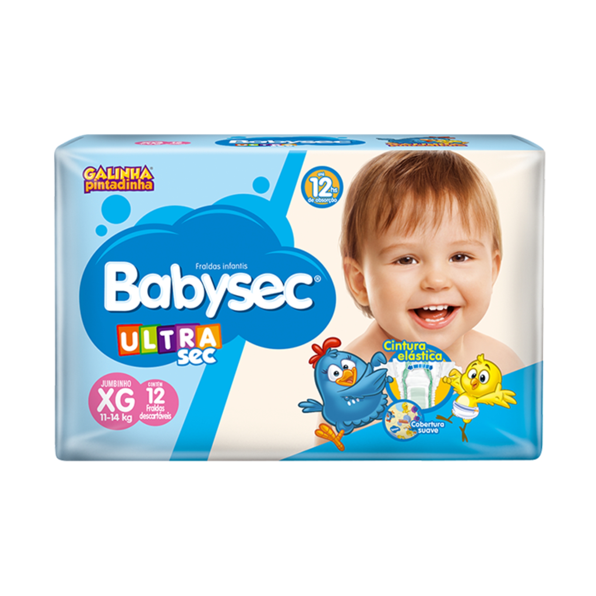 FRALDA BABYSEC ULTRASEC, XG 12 FRALDAS PACOTE JUMBINHO